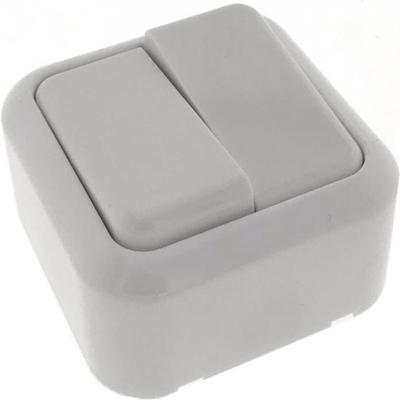 Wandcontactdoos met wisselschakelaar - opbouw - wit - 61 x 61 x 35 mm - WCD