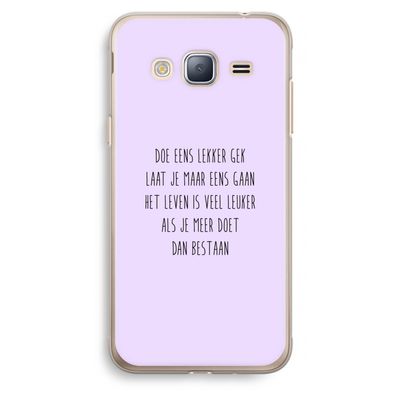 Gek: Samsung Galaxy J3 (2016) Transparant Hoesje