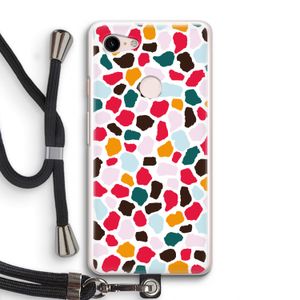 Colored Giraffe: Pixel 3 Transparant Hoesje met koord