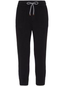 Brunello Cucinelli pantalon de jogging à design nervuré - Noir