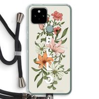Hello bloemen: Pixel 5 Transparant Hoesje met koord