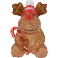 Kerstverlichting figuur - rendier - 16,5 x 18 x 24 cm - LED decoratie kerstfiguren