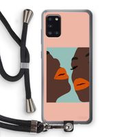 Orange lips: Samsung Galaxy A31 Transparant Hoesje met koord