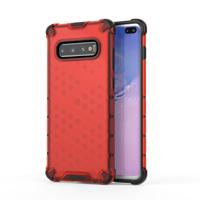 Honingraat schokbestendig PC + TPU Case voor Galaxy S10 PLUS (rood)
