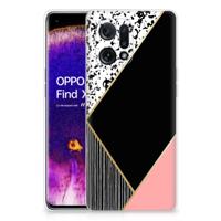 OPPO Find X5 | TPU Hoesje | Zwart Roze Vormen
