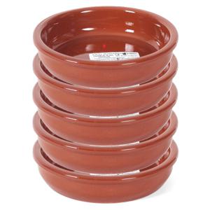 Gerimport Tapas serveer schaaltjes terracotta - 5x - dia 14 cm - creme brulee ovenschaaltjes