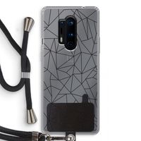 Geometrische lijnen zwart: OnePlus 8 Pro Transparant Hoesje met koord