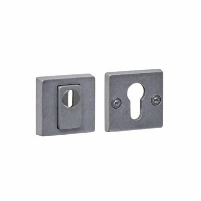 Intersteel SKG3 veiligheidsrozetten vierkant 54x54x12mm profielcilindergat met kerntrekbeveiliging - PVD RVS getrommeld