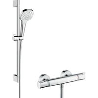 Hansgrohe Croma Select E Doucheset - glijstangset - croma select e vario - handdouche 65cm - Ecostat Comfort douchekraan - thermostatisch - wit/chroom 27081400 - thumbnail