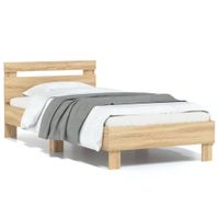 Bedframe met hoofdeinde bewerkt hout sonoma eiken 90x190 cm