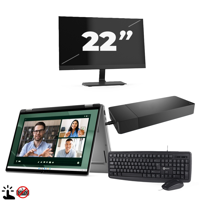 Dell Latitude 5290 2-in-1 (Zonder Toetsenbord) - Intel Core i5-8e Generatie - 12 inch - Touch - 8GB RAM - 256GB SSD - Windows 11 Home + 1x 22 inch Monitor