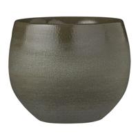 Mica Decorations Bloempot - donkergroen - keramiek - 16 x 13 cm - plantenpotten