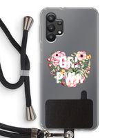 GRL PWR Flower: Samsung Galaxy A32 5G Transparant Hoesje met koord