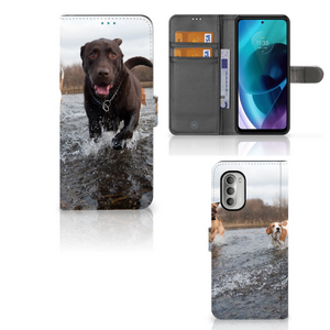 Motorola Moto G51 5G Telefoonhoesje met Pasjes Honden Labrador