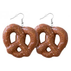 Verkleed oorbellen Oktoberfest - pretzels - krakelingen - Dames - 2x stuks - voor bij een jurk