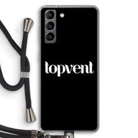Topvent Zwart: Samsung Galaxy S21 Transparant Hoesje met koord
