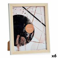 Fotolijsten Hout Bruin Wit Plastic Glas (22,6 x 2 x 27,6 cm) (6 Stuks)