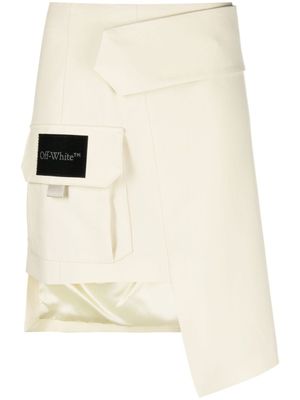 Off-White jupe mi-longue asymétrique en laine - Tons neutres