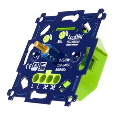 LED EcoDim Inbouwdimmer 230V - Universeel - 500 Watt - Druk/Draai