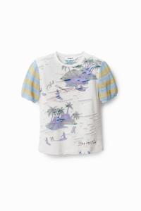 T-shirt met texturen - WHITE - XS