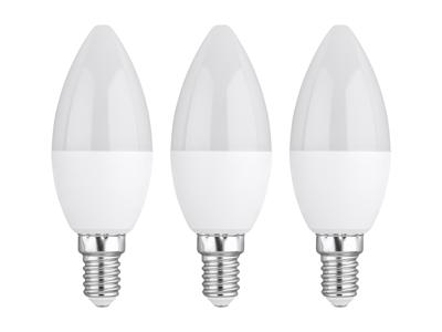 LIVARNO home 2 of 3 LED-lampen (4,2W E14 kaars, set van 3, melkachtig)