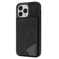 iPhone 15 Pro hoesje - Backcover - Pasjeshouder - Portemonnee - Camerabescherming - Stijlvol patroon - TPU - Zwart