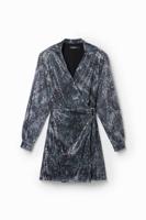 Korte wikkeljurk pailletten - BLACK - XL