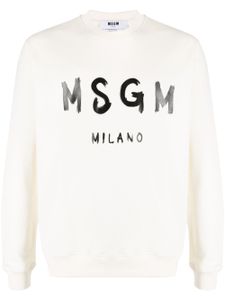 MSGM sweat en coton à logo imprimé - Blanc