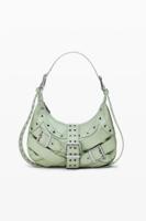 Middelgrote tas met leerlook en gespen - MATERIAL FINISHES - U