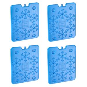 Plat groot koelelement - 4x - blauw - kunststof - 800 ml - 25 x 32 cm