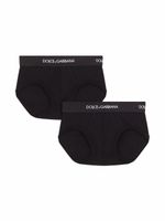 Dolce & Gabbana Kids lot de 2 boxers à bande logo - Noir