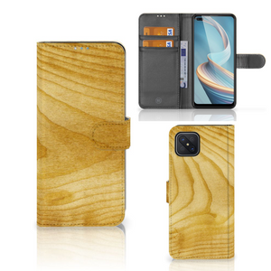 OPPO Reno4 Z Book Style Case Licht Hout