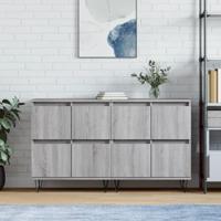 Dressoirs 2 st bewerkt hout grijs sonoma eikenkleurig