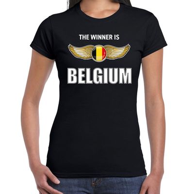 The winner is Belgium / Belgie t-shirt zwart voor dames The winner is Belgium / Belgie t-shirt zwart voor dames