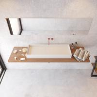 Opbouw Waskom Ideavit Solidjoy 100x37,5x11 cm Solid Surface Mat Wit
