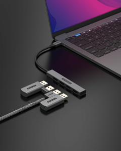 Sitecom CN-5001 interface hub USB 3.2 Gen 1 (3.1 Gen 1) Type-C 480 Mbit/s Zwart, Grijs