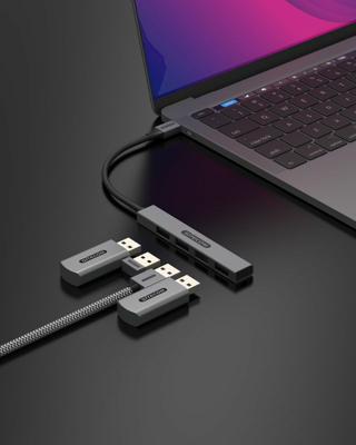 Sitecom CN-5001 interface hub USB 3.2 Gen 1 (3.1 Gen 1) Type-C 480 Mbit/s Zwart, Grijs