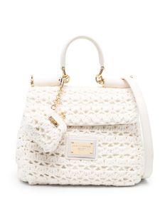 Dolce & Gabbana sac cabas Sicily en crochet - Blanc