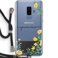 Gele bloemen: Samsung Galaxy S9 Plus Transparant Hoesje met koord