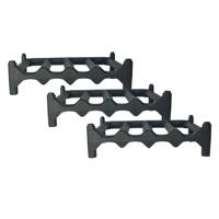 Wijnrek/flessenrek - 5x - stapelbaar - zwart - kunststof - 4 flessen per laag - 41 x 22 x 11.5 cm