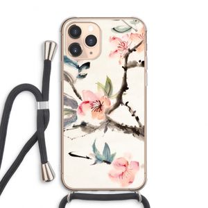 Japanse bloemen: iPhone 11 Pro Max Transparant Hoesje met koord