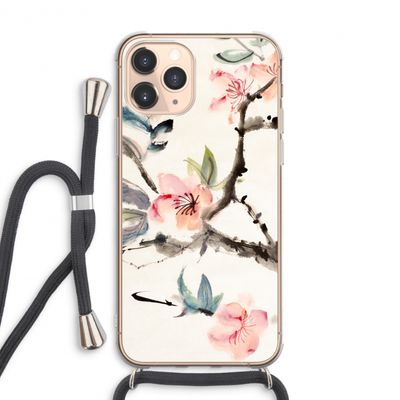 Japanse bloemen: iPhone 11 Pro Max Transparant Hoesje met koord