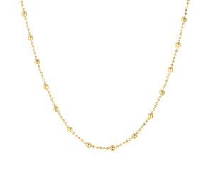 Ketting Bolletjes zilver goudkleurig 2 mm 40-44 cm