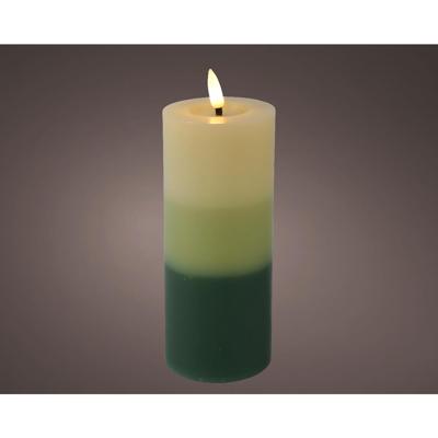 LED kaars vlamefffect Verloop 15cm groen