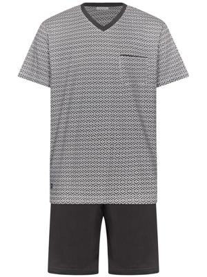 Donkergrijze heren shortama katoen