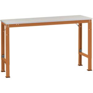 Manuflex AU8064.2001 Werk aanschuiftafel universele speciale met stalen beslag schijf, bxdxh = 1500 x 1000 x 722-1022 mm Rood-oranje (RAL 2001)