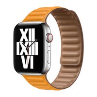 Apple origineel Leather Link Apple Watch S/M 38mm / 40mm / 41mm California Poppy - MY9D2ZM/A - thumbnail