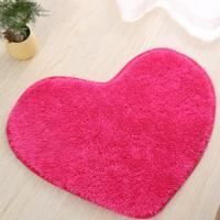Hart vorm non-slip bad Mats keuken tapijt Home Decoratie grootte: 70 * 80CM (magenta)