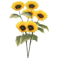 Mica Decorations Kunstbloem Zonnebloem takken - 2x - 92 cm - geel - kunst zijdebloem - decoratie