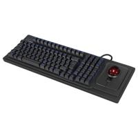 Keysonic KSK-8202ELU-T (DE) Toetsenbord Kabelgebonden QWERTZ, Duits Zwart Met trackball, Verlicht